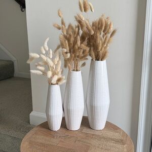 Elegant White Textured Vases